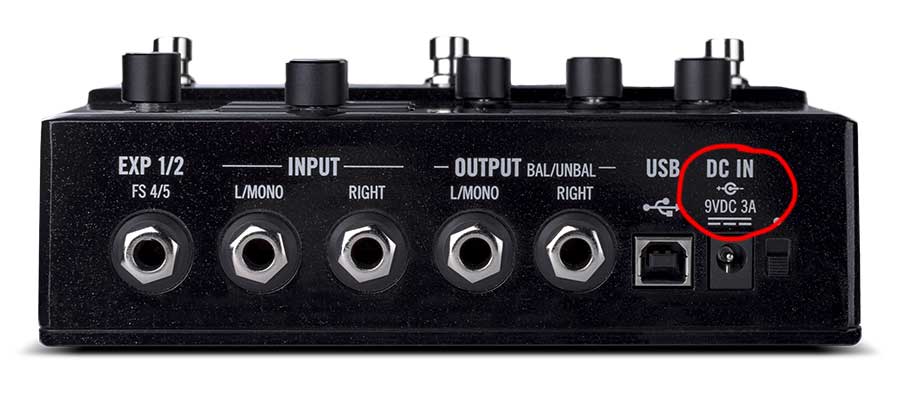 Voltage used by the Line 6 HX Stomp processor
