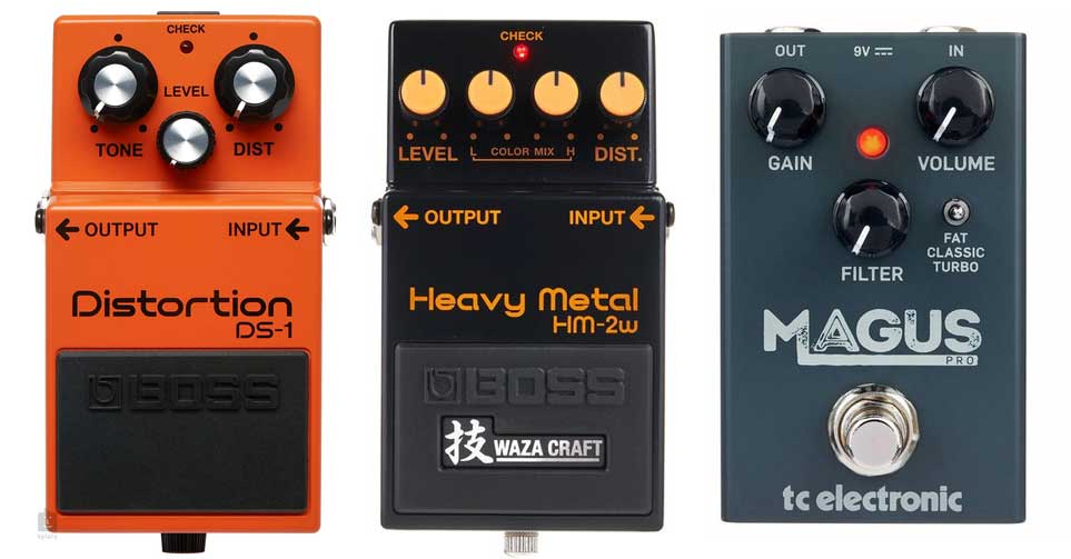 distortion pedals used by electric guitarists
