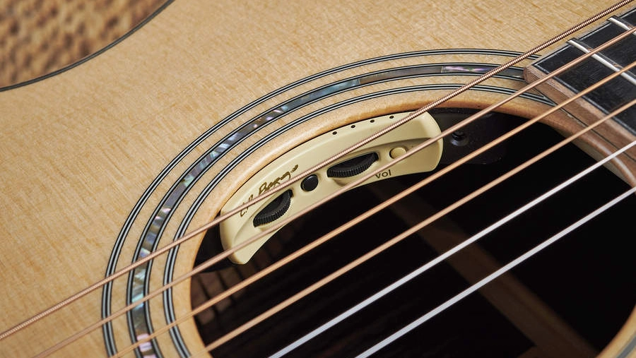 A piezoelectric pickup for an acoustic guitar