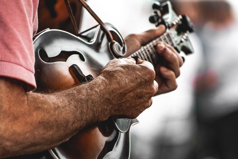 a mandolin played by a mandolinist