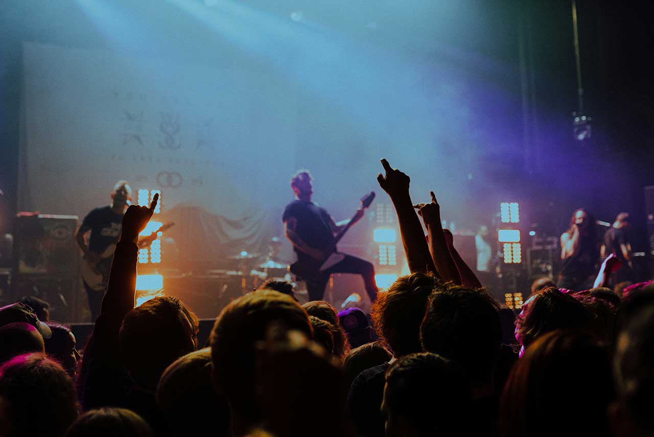 a metal band on a stage
