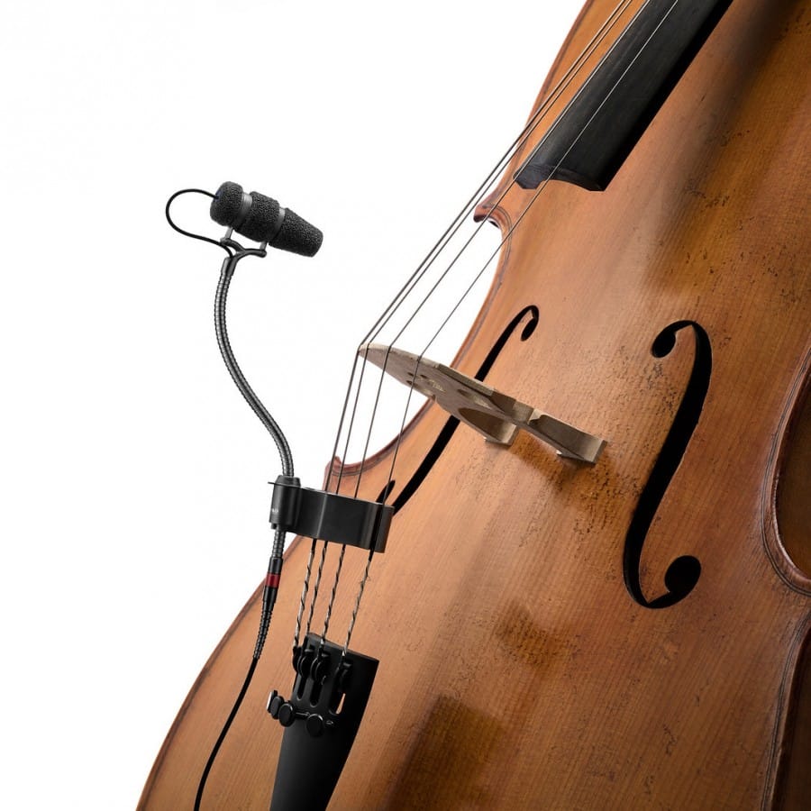 DPA microphone installed on a cello