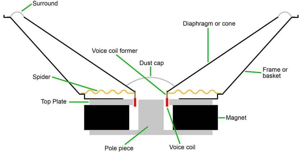 Interior of a speaker